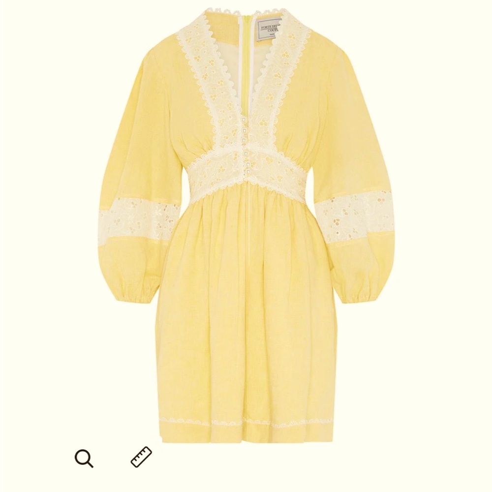 FORTE DEI MARMI linen short dress in soft yellow
